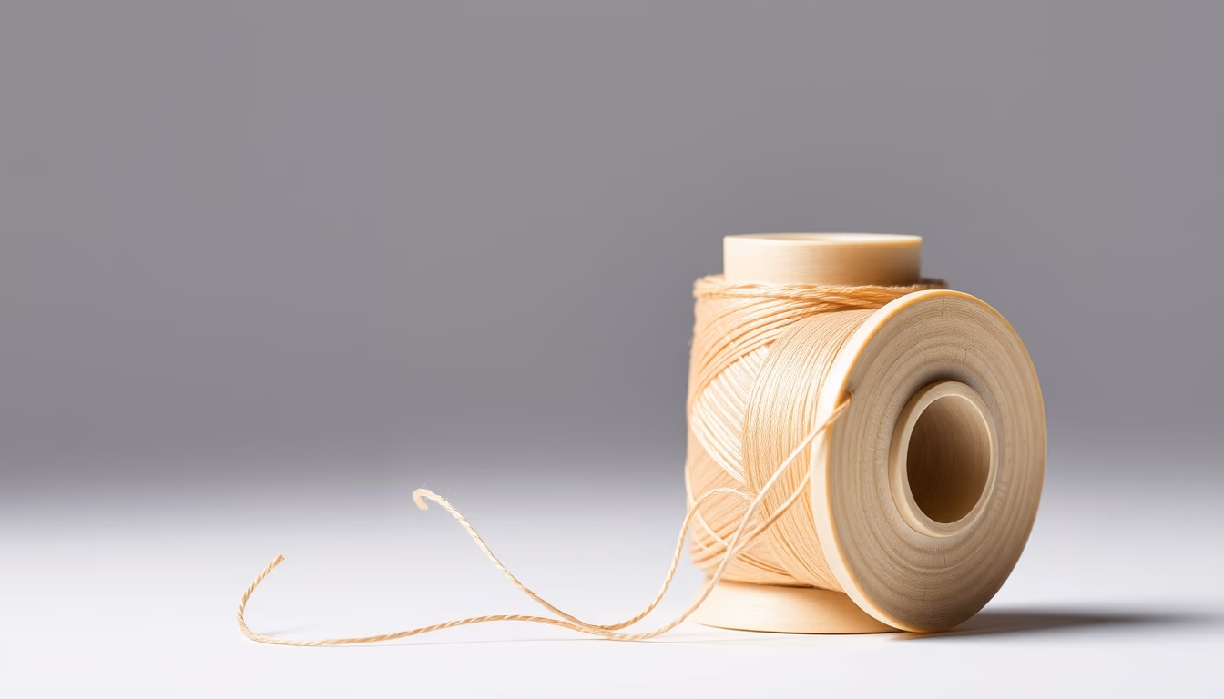 silk thread spool in editorial style