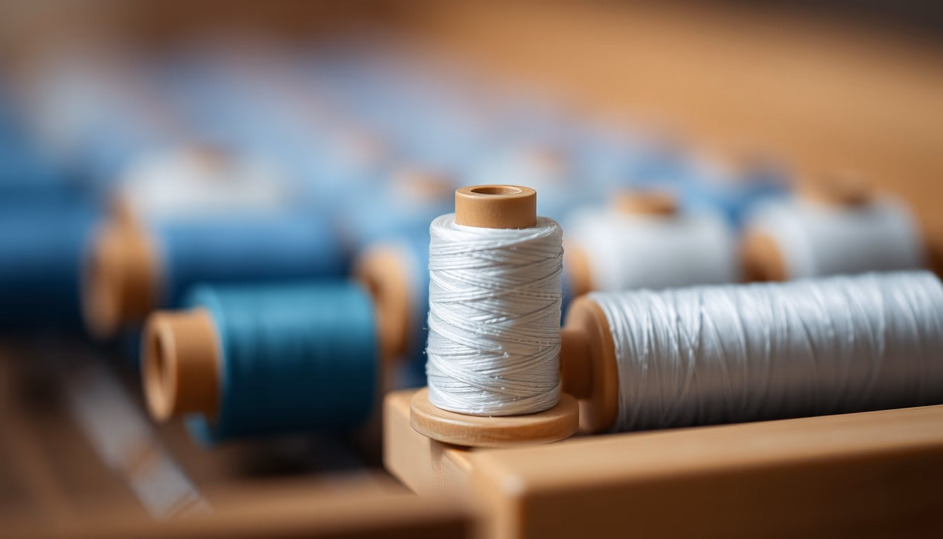 silk thread spool in editorial style