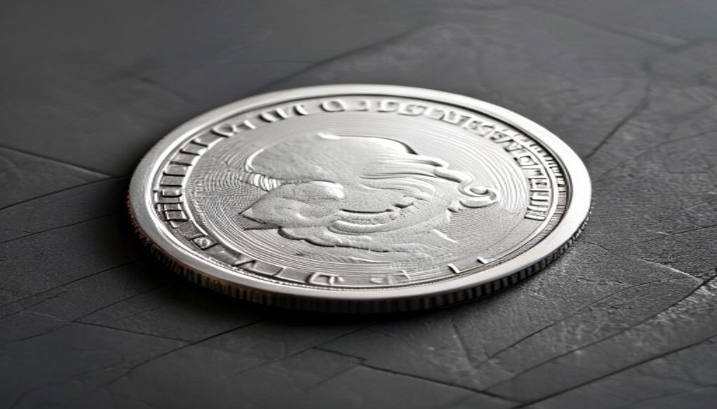silver dollar coin in editorial style