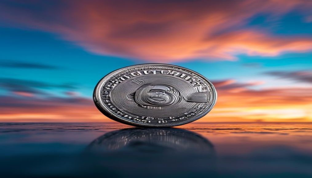 silver dollar coin in editorial style