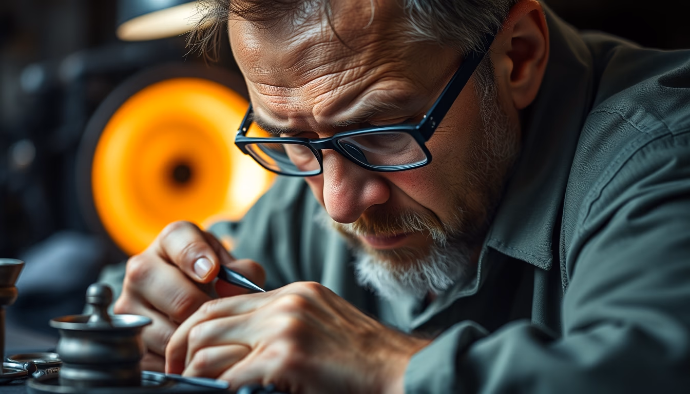 silver smithing tools in editorial style