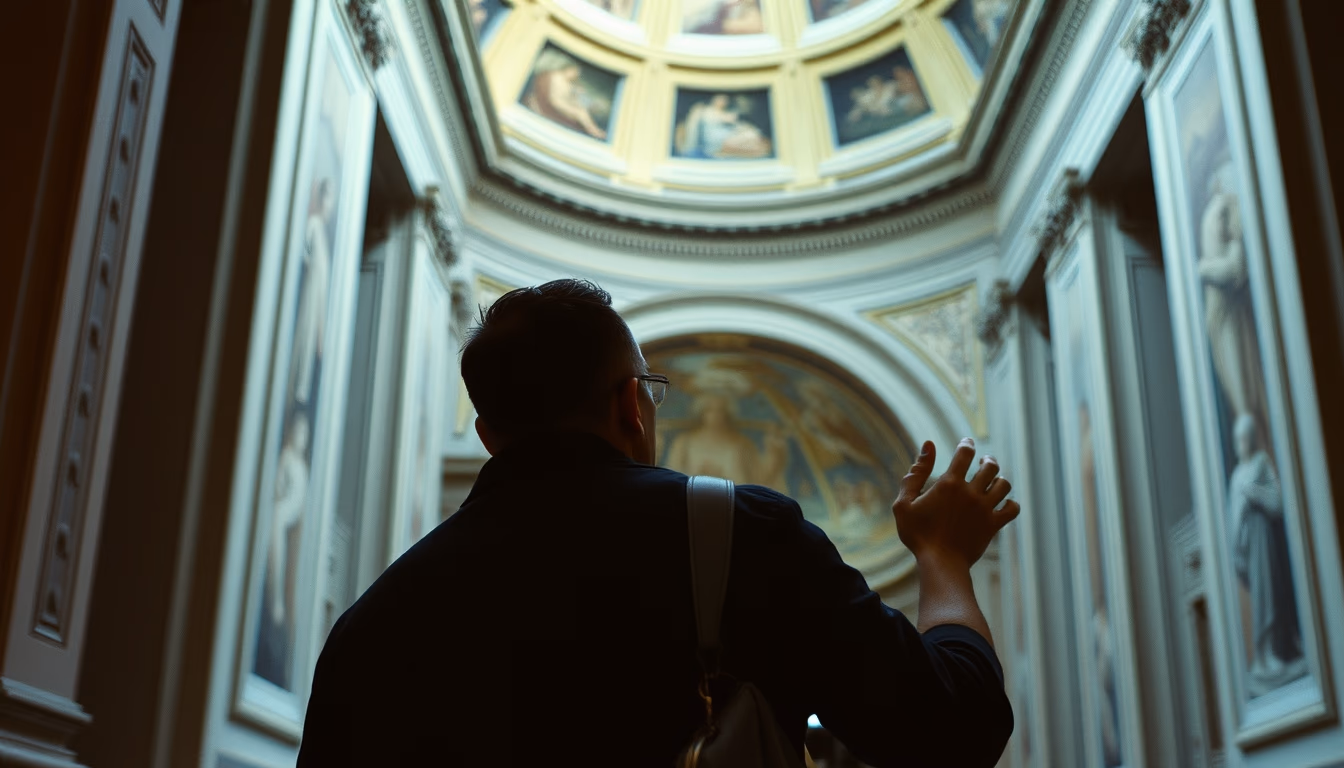 sistine chapel detail in editorial style