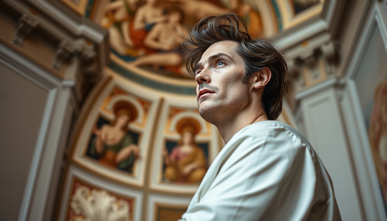 sistine chapel detail in editorial style