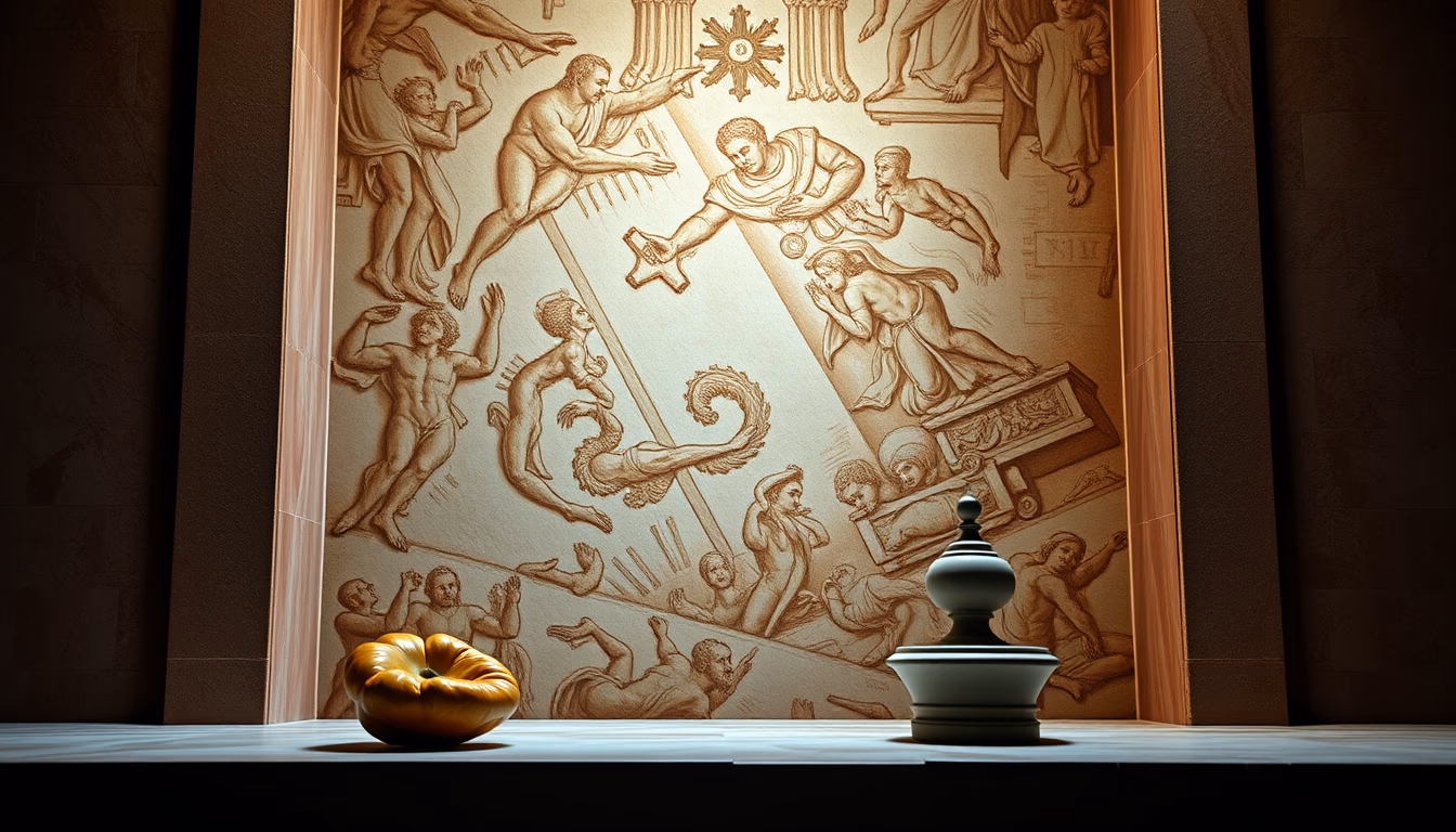 sistine chapel detail in editorial style