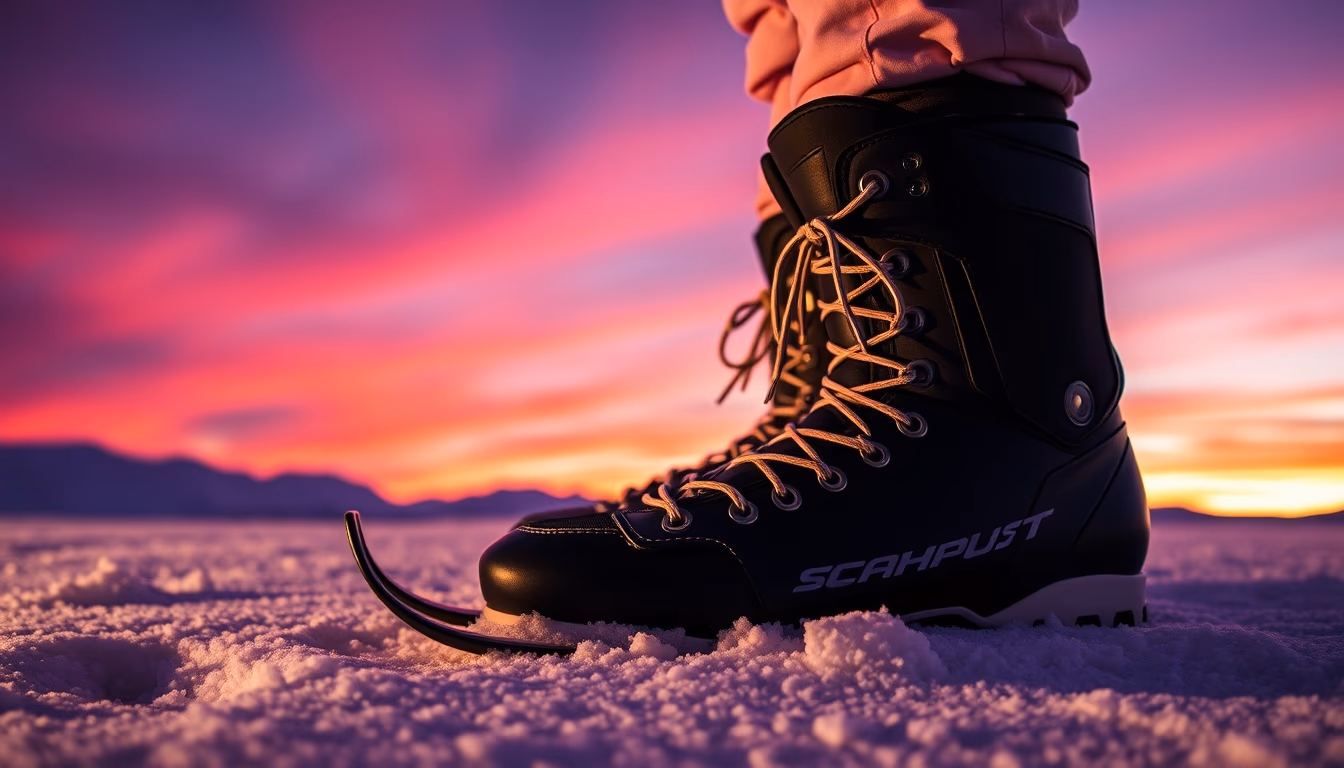 ski boots boots snow in editorial style