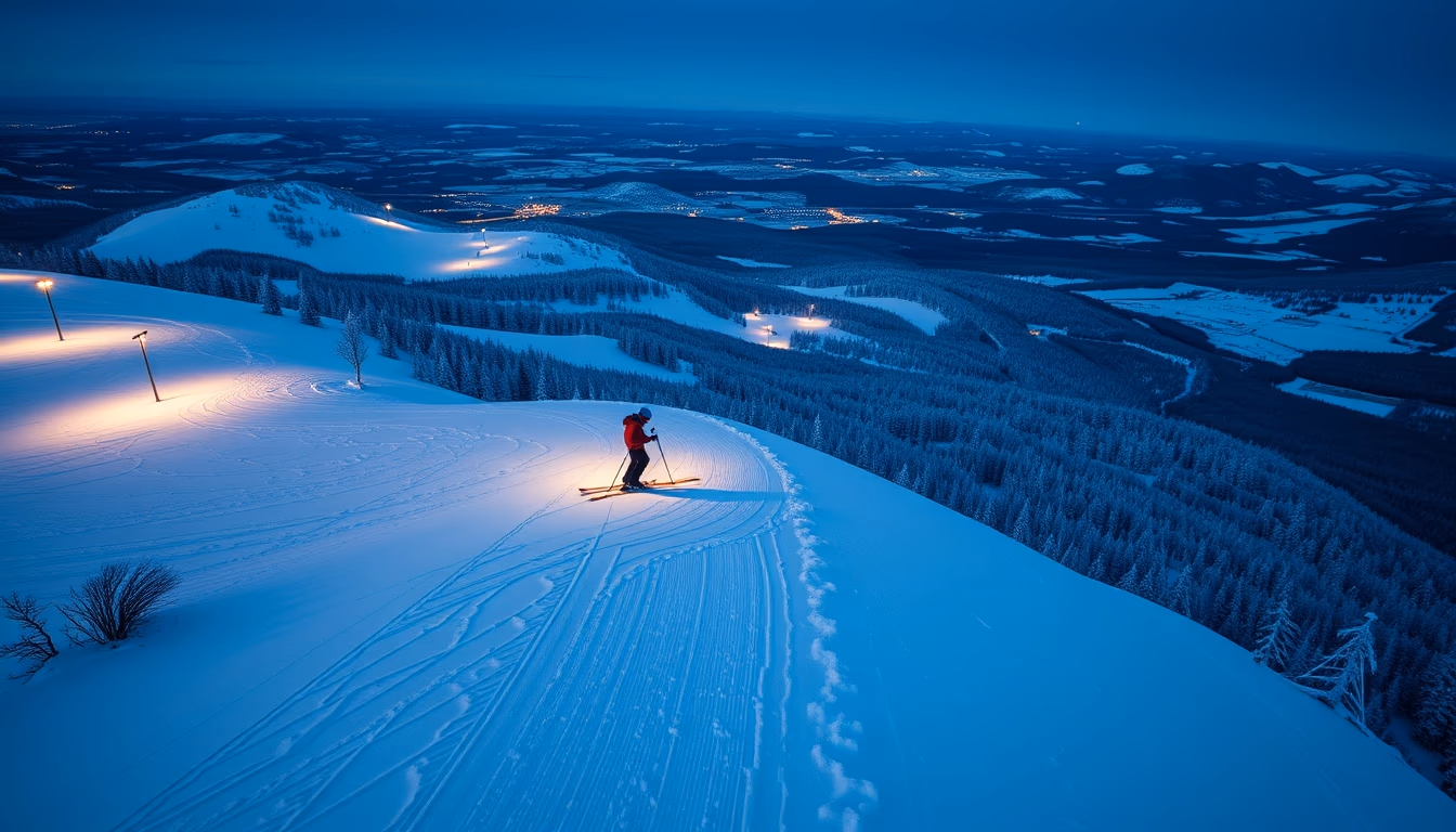 ski poles modern in editorial style