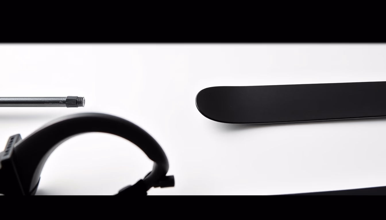 ski poles modern in editorial style