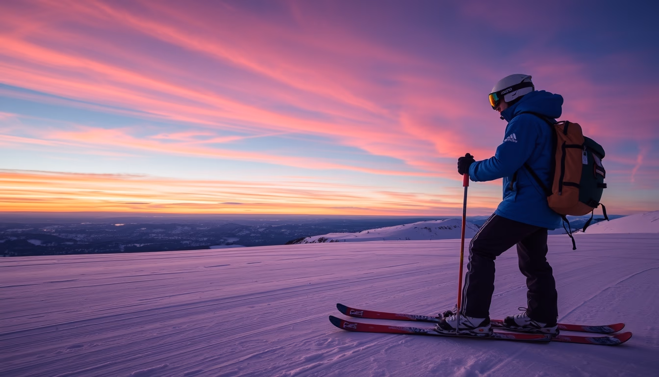 ski poles modern in editorial style