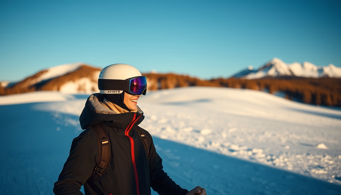 ski poles modern in editorial style