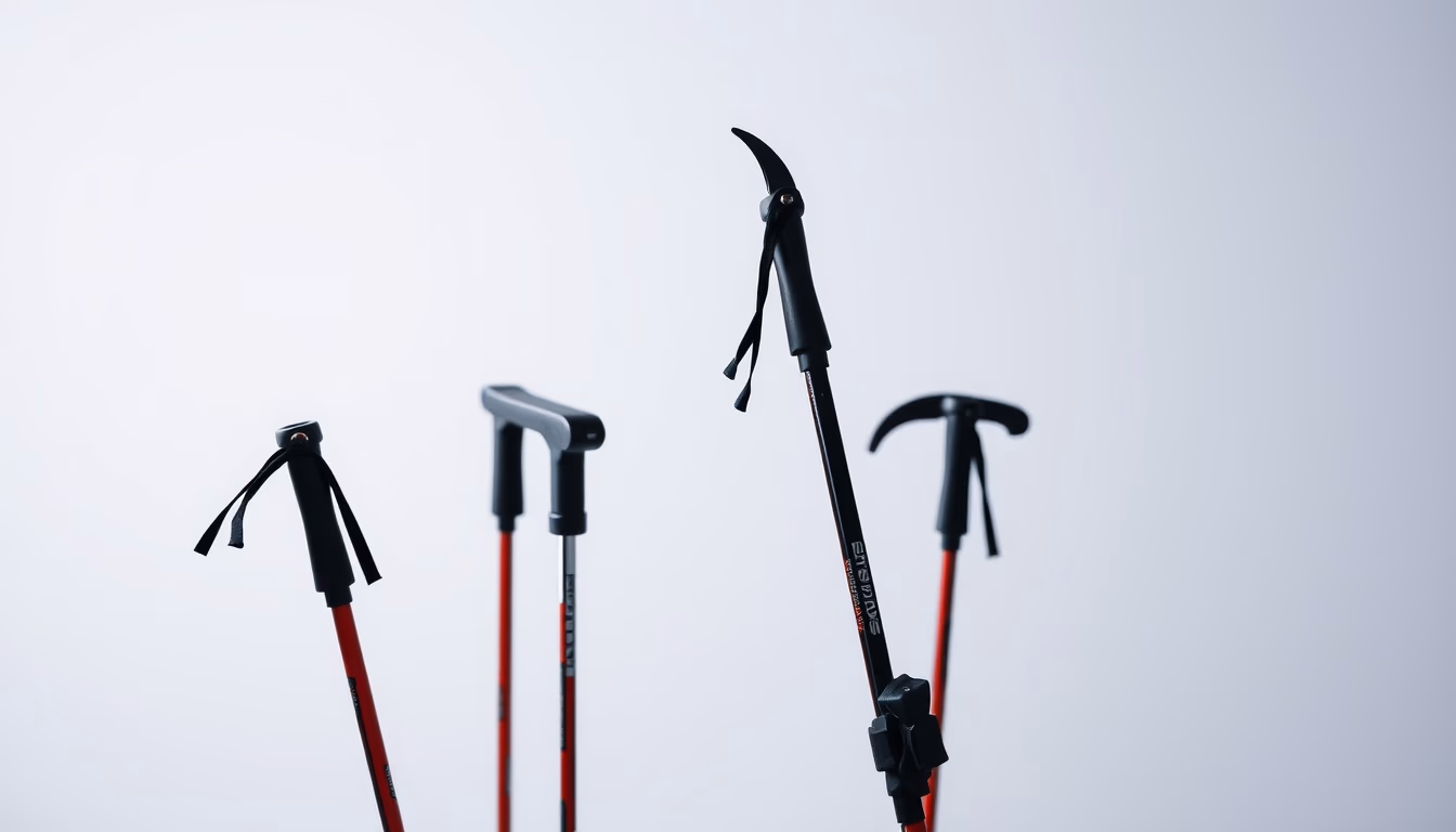 ski poles modern in editorial style