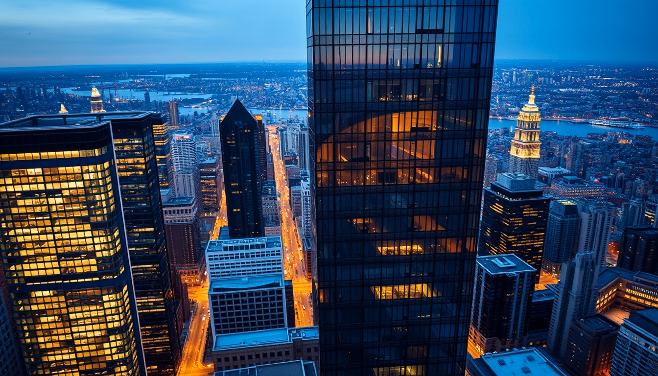 Skyscraper window cleaning em estilo editorial