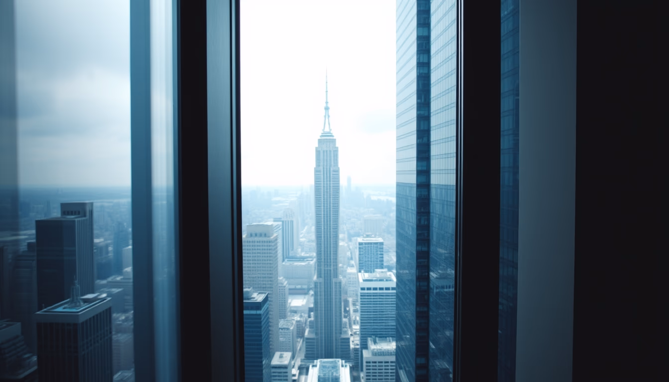 Skyscraper window cleaning em estilo editorial