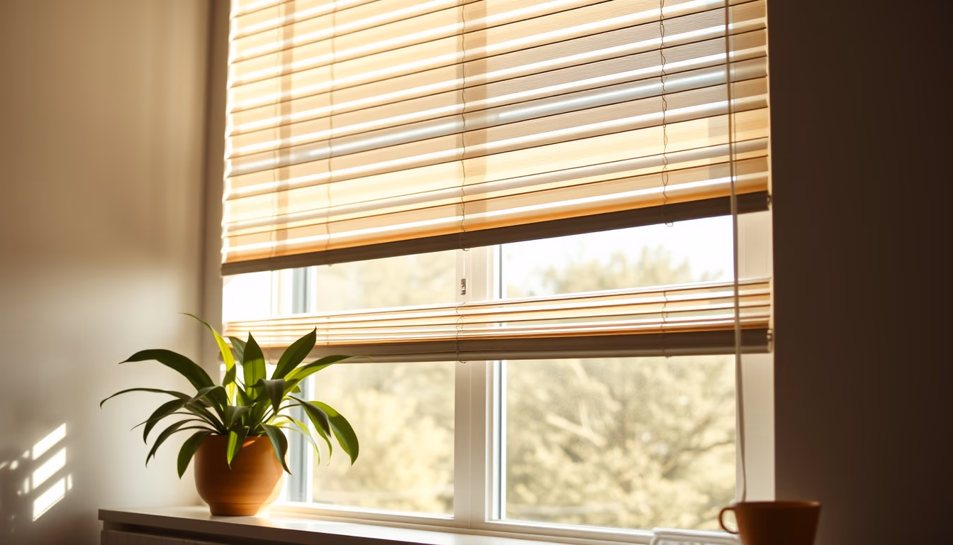 smart blinds opening sunlight in editorial style