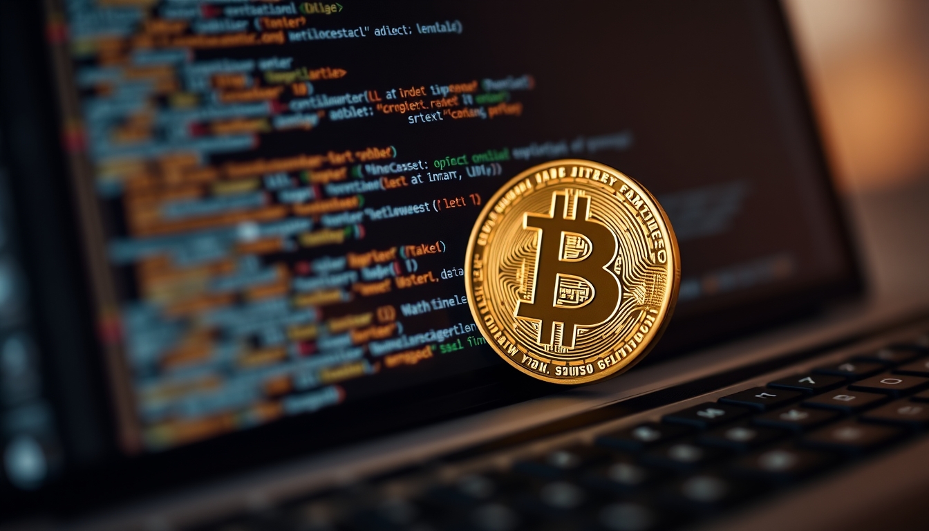 smart contract code on terminal IDE in editorial style