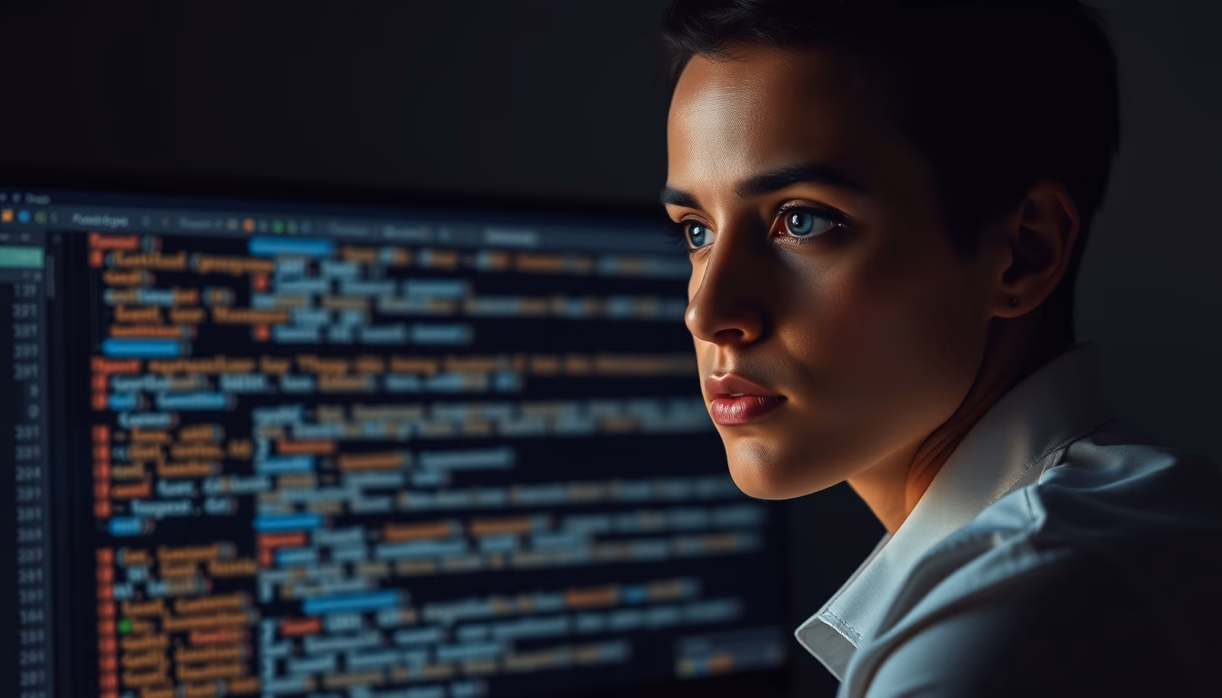 smart contract code on terminal IDE in editorial style