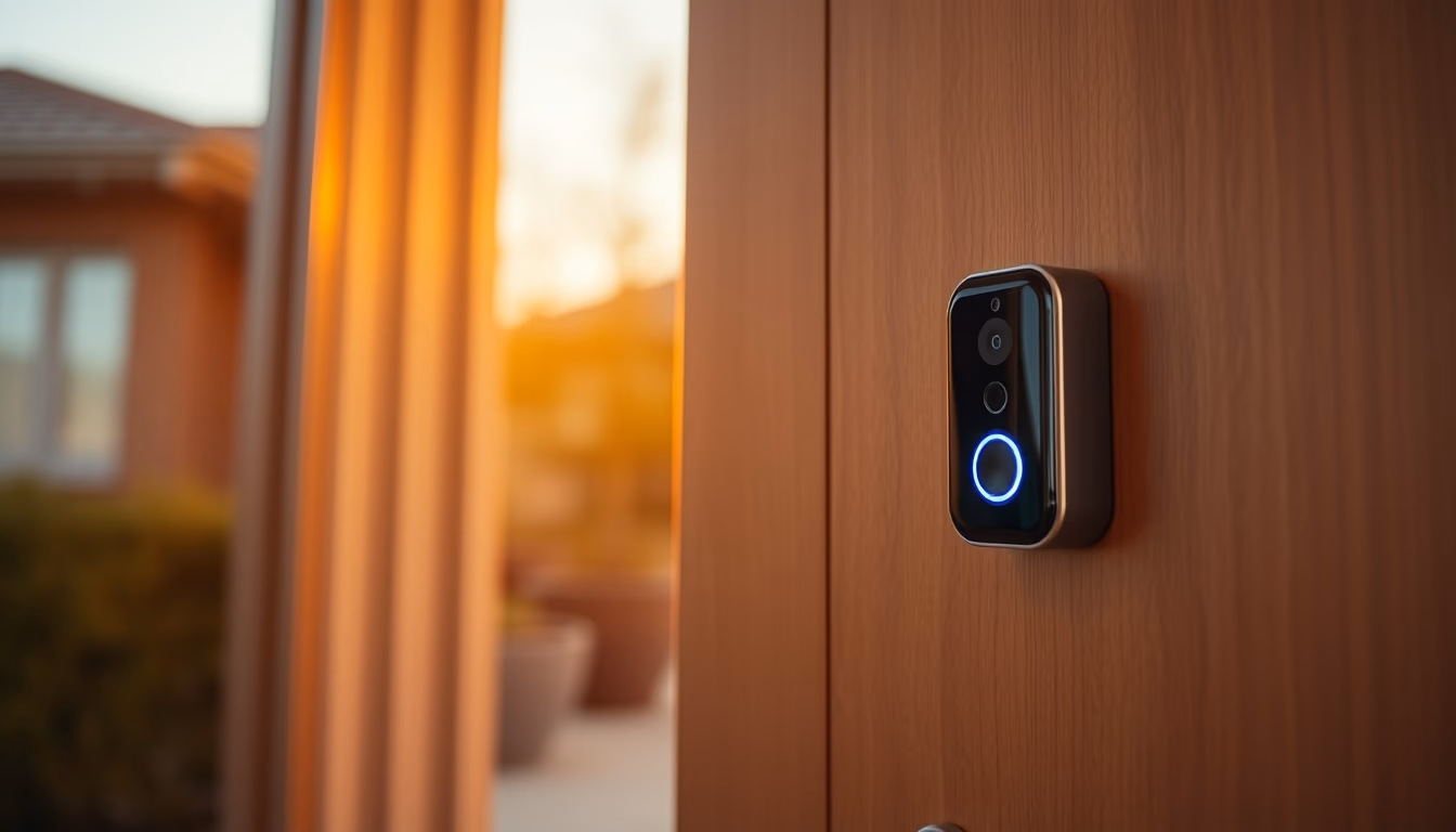 smart doorbell modern in editorial style