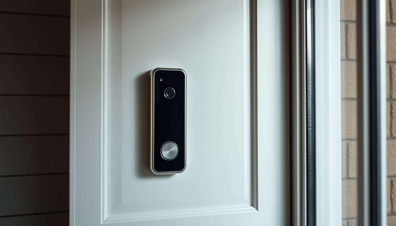smart doorbell modern in editorial style