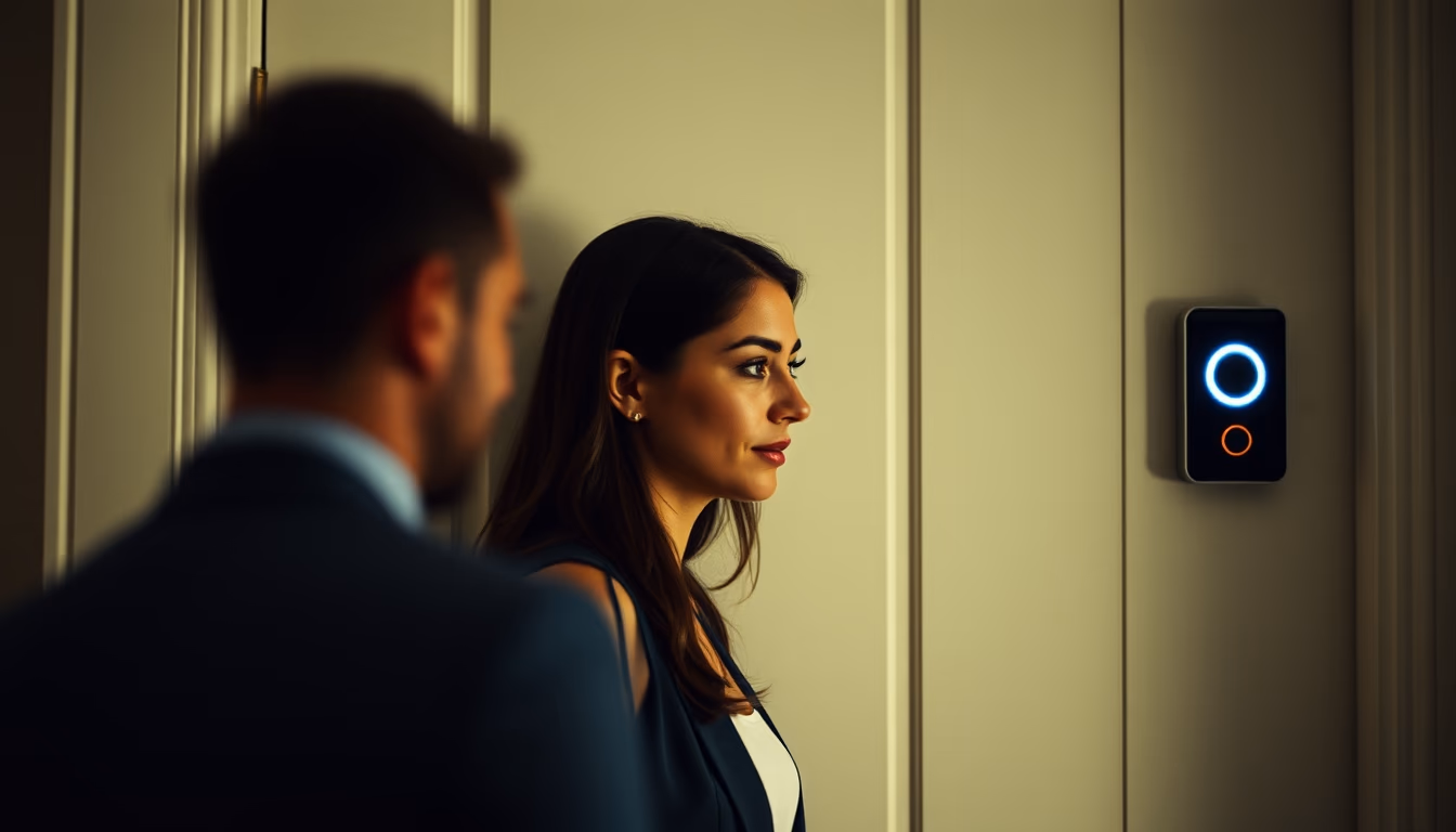 smart doorbell modern in editorial style