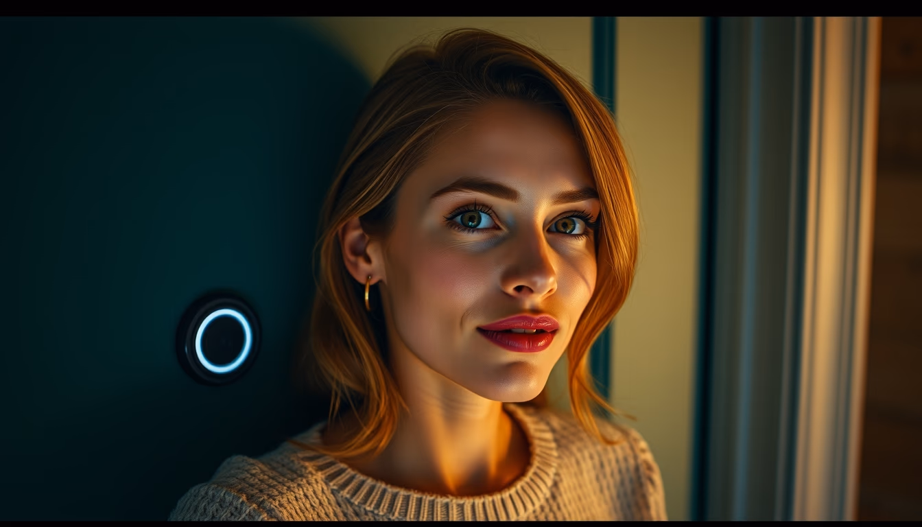 smart doorbell modern in editorial style