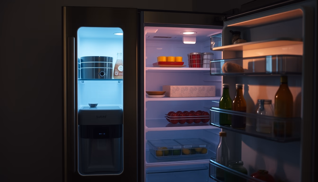 Smart fridge interface em estilo editorial