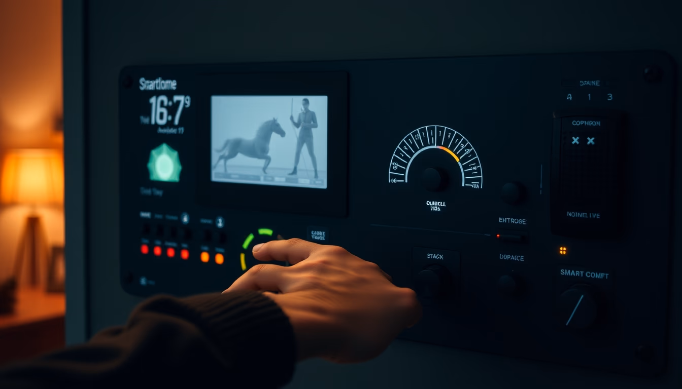 smart home control panel in editorial style