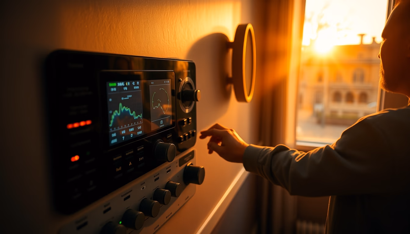 smart home control panel in editorial style