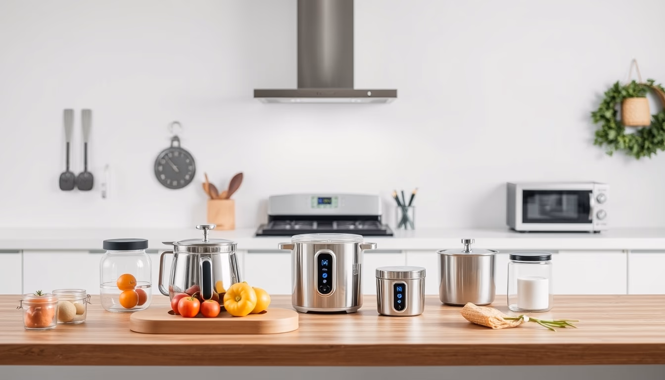 smart kitchen appliances in editorial style
