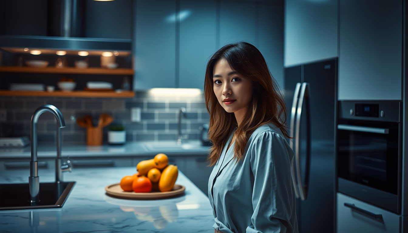 smart kitchen appliances in editorial style