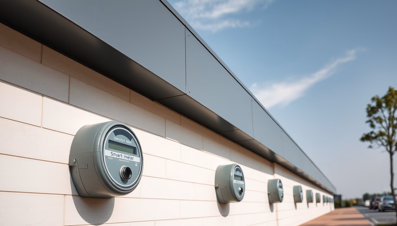 smart meter wall in editorial style