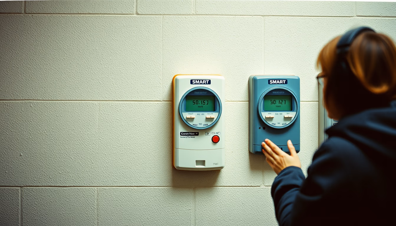 smart meter wall in editorial style