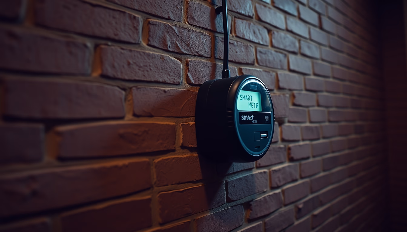 smart meter wall in editorial style
