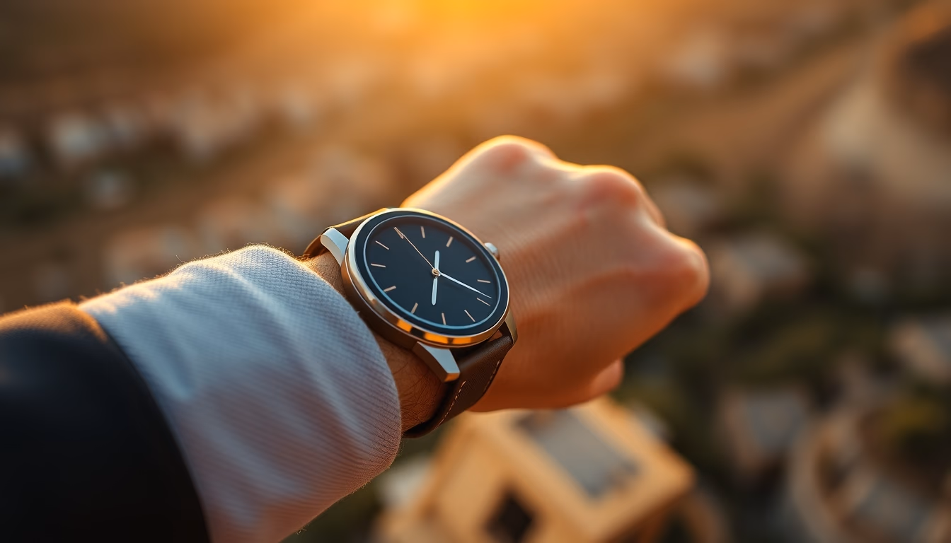 smart watch on wrist closeup in editorial style