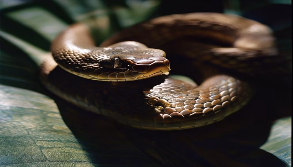 snake python coiled in editorial style