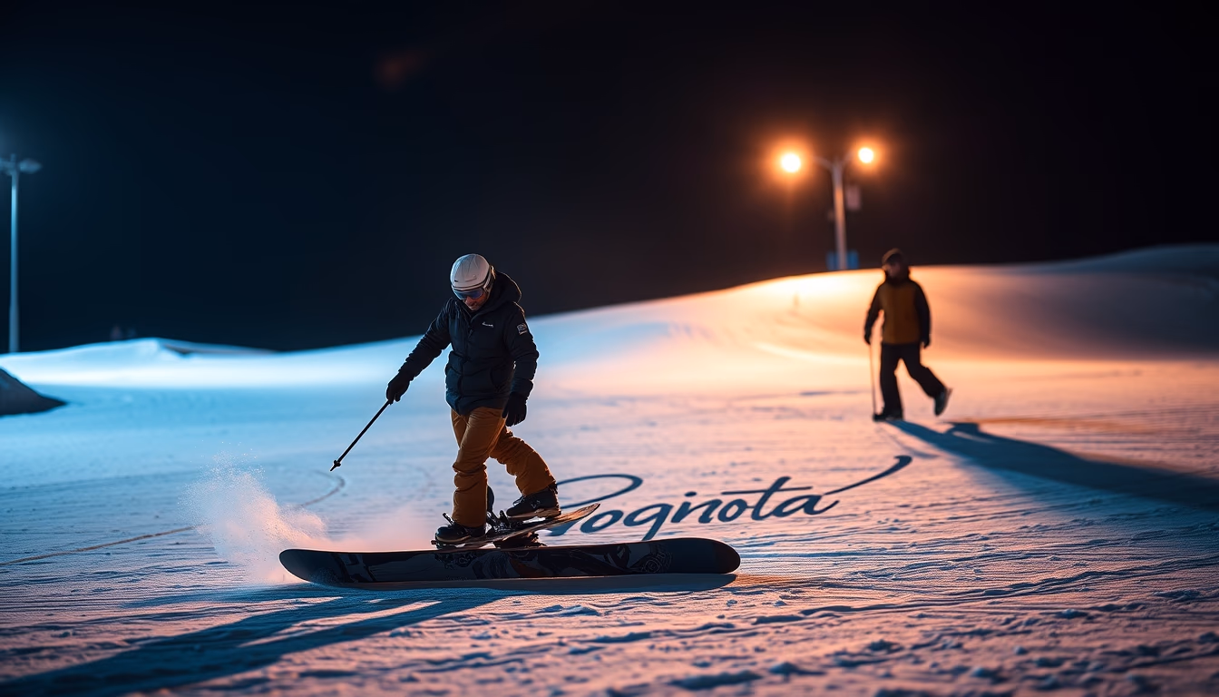 snowboard graphics deck in editorial style