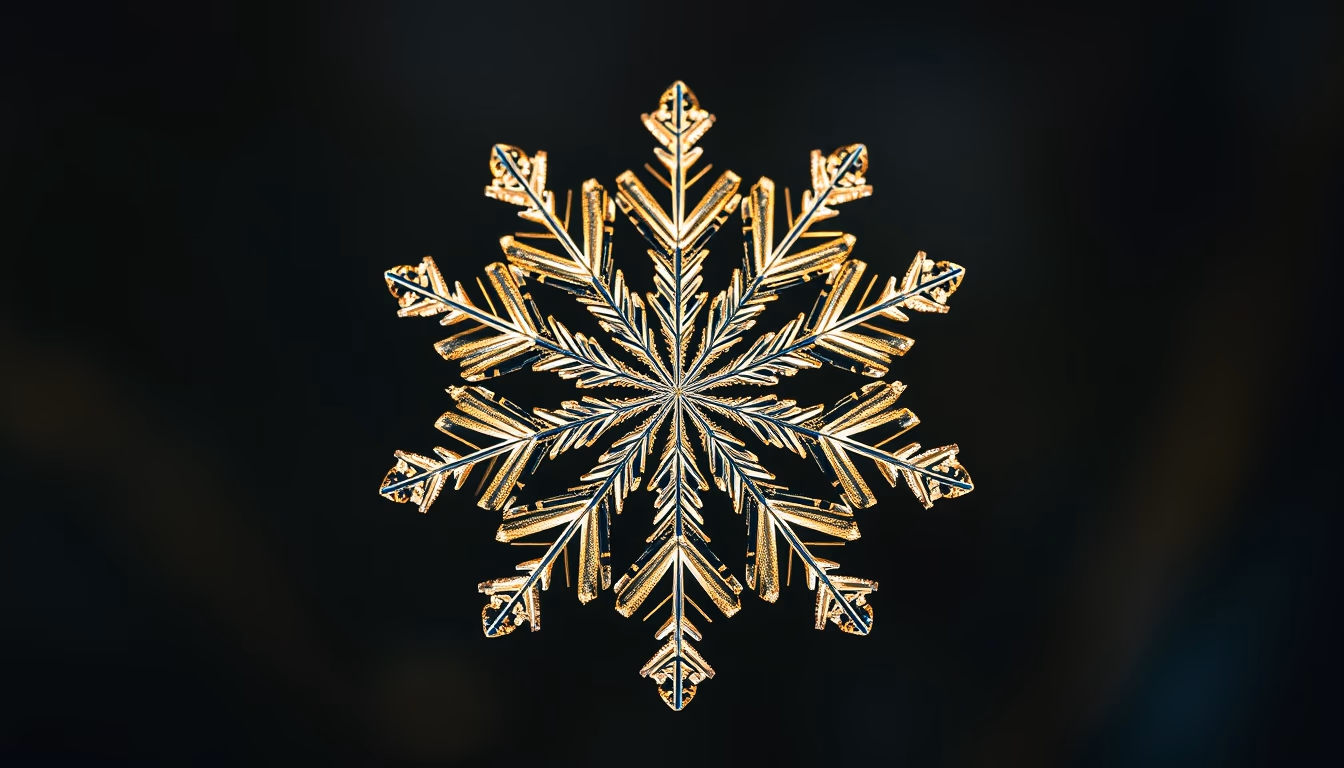 snowflake macro symmetric in editorial style