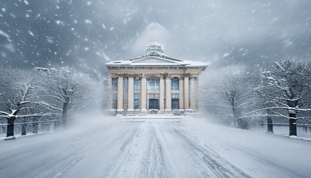 snowstorm blizzard in editorial style