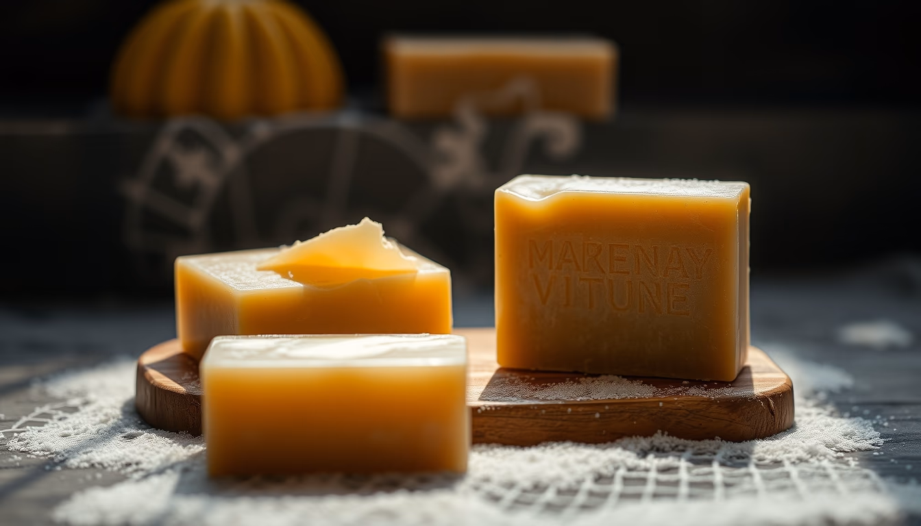 soap making organic in editorial style