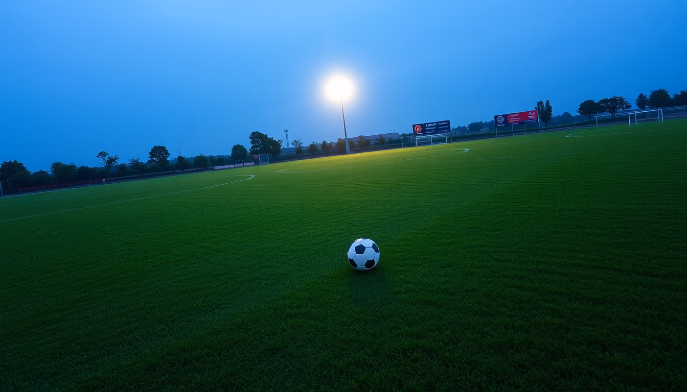 soccer ball on grass field in editorial style