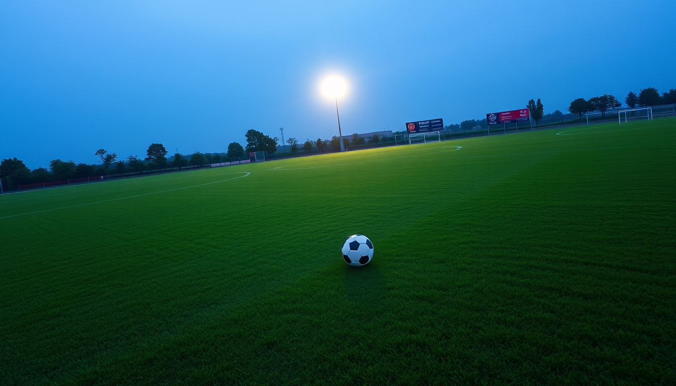 soccer ball on grass field in editorial style