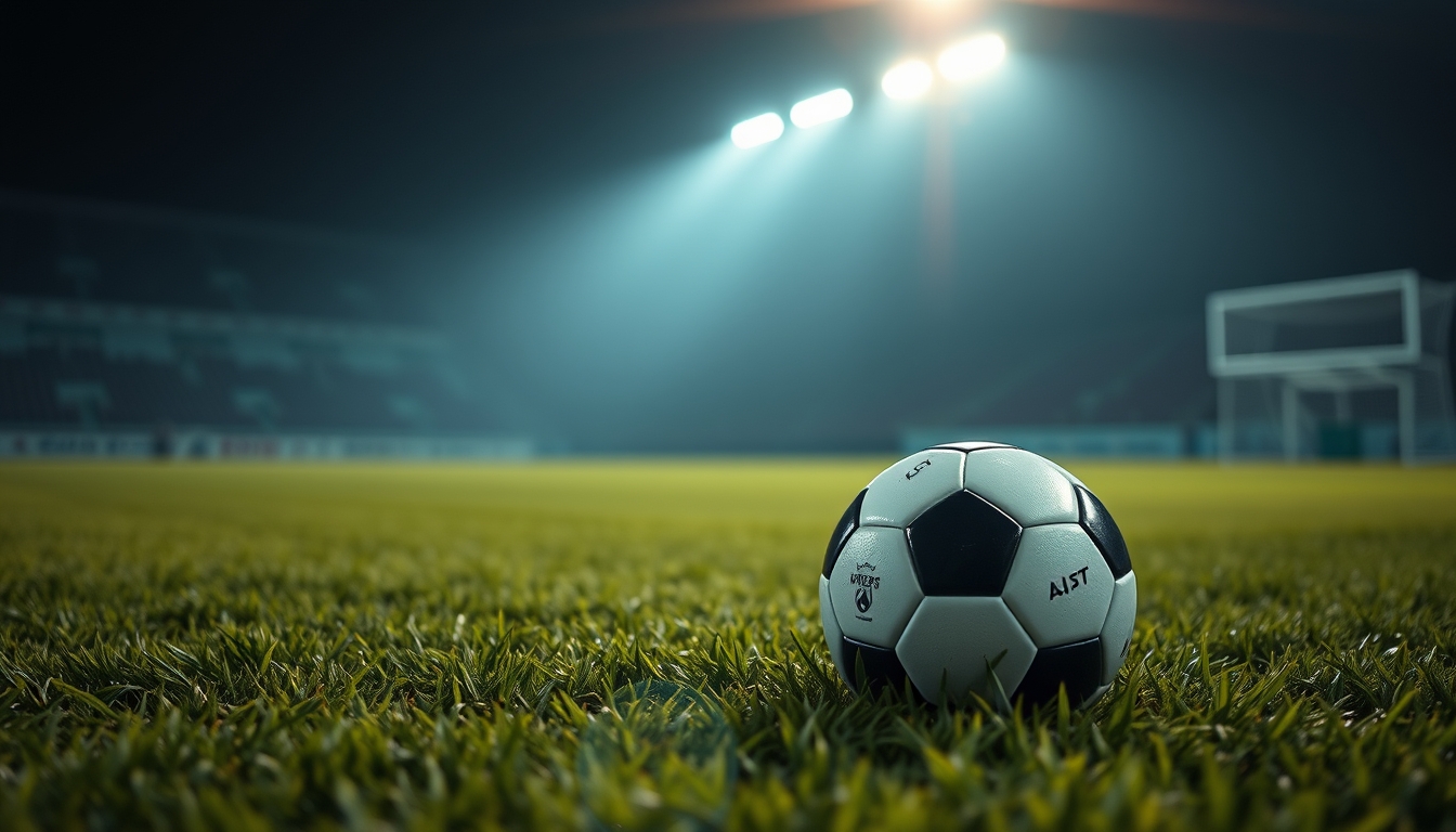 soccer ball on grass field in editorial style