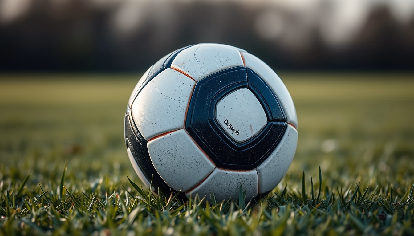 soccer ball on grass field in editorial style