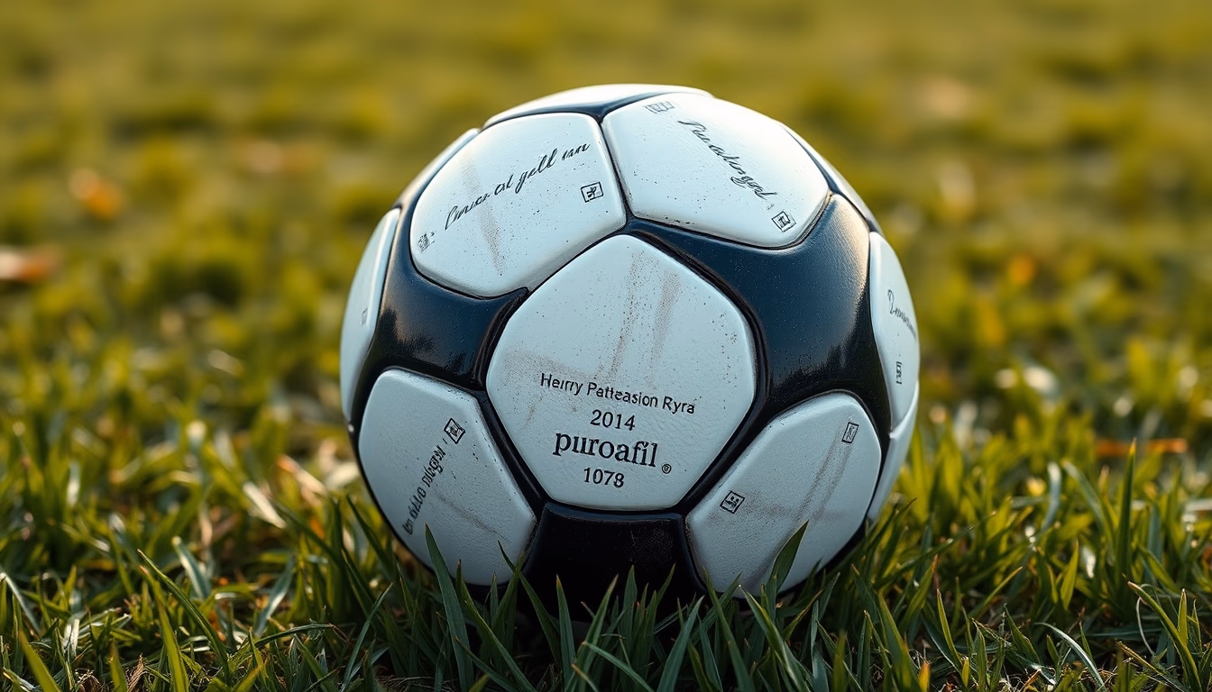 soccer ball on grass field in editorial style