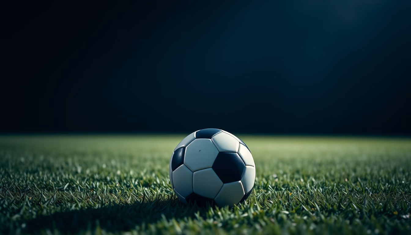 soccer ball on grass field in editorial style