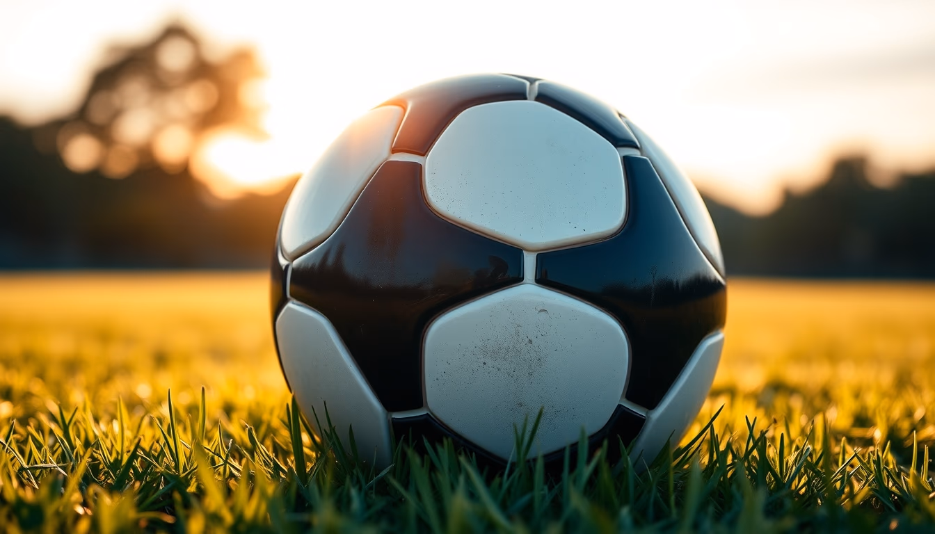 soccer ball on grass field in editorial style