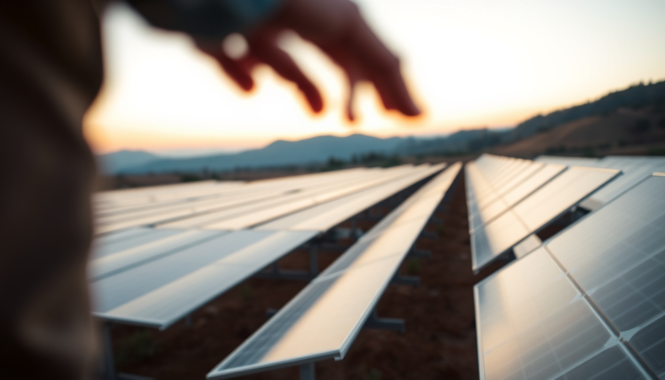 solar panel farm in dry Brazilian landscape in editorial style