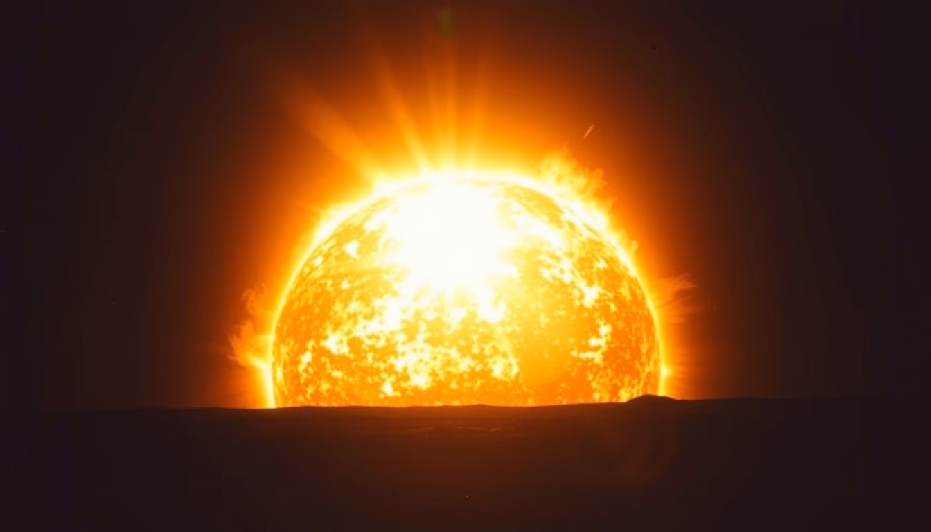 solar prominence eruption in editorial style