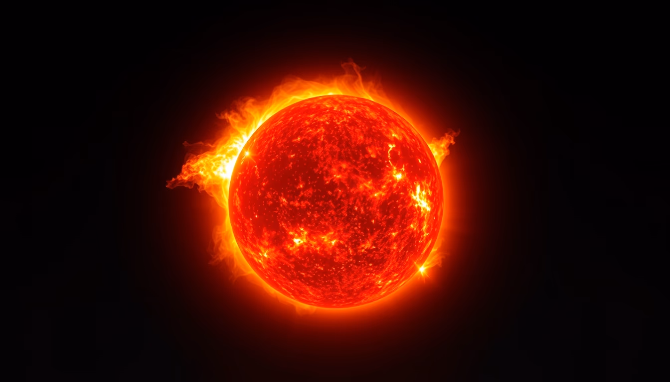 solar prominence eruption in editorial style