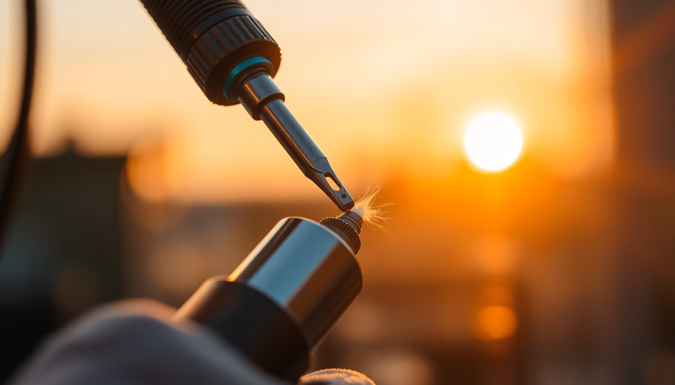 soldering iron tip in editorial style