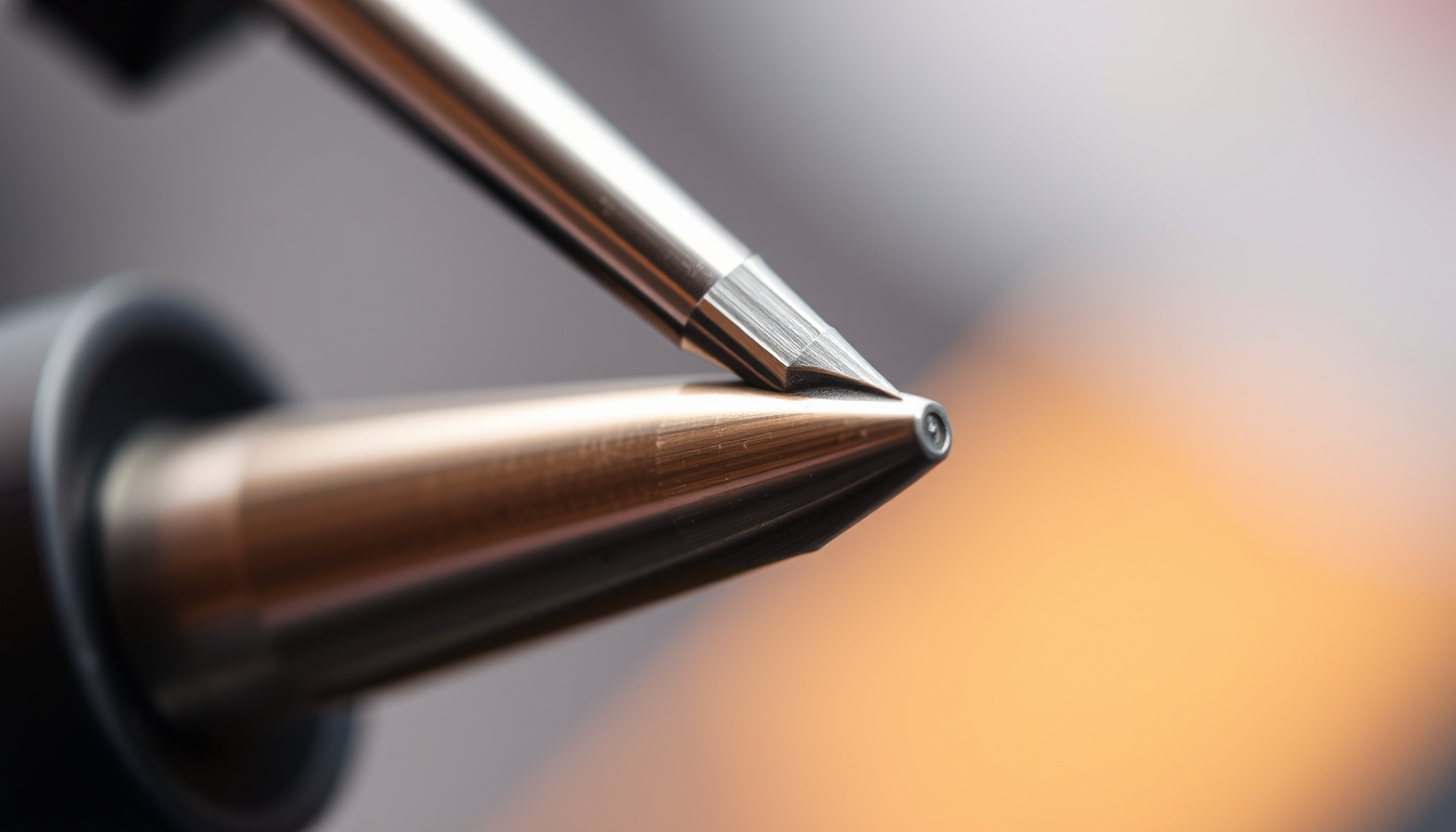 soldering iron tip in editorial style