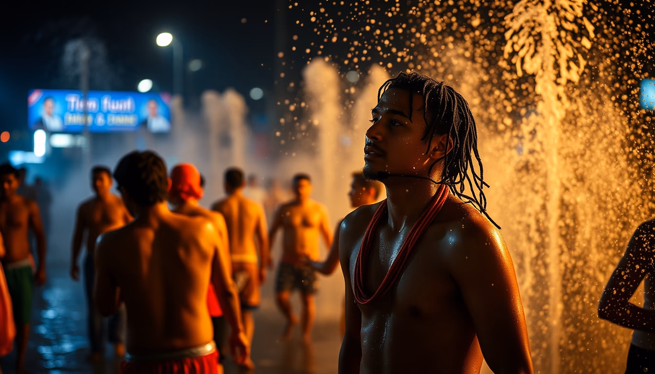 songkran water festival in editorial style